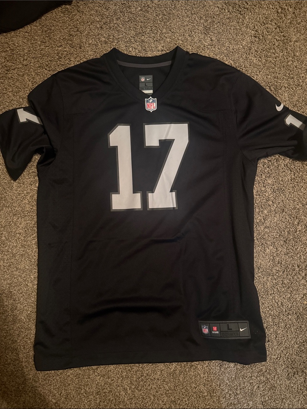 NFL Men’s Black Jersey with White #17
